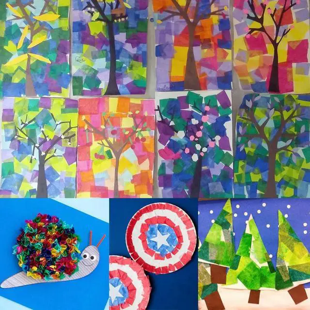Alt view image 5 of 7 - 3000 Pcs Tissue Paper Squares 2 Inch x 2 inch Rainbow Tissue Mosaic Squares for Arts Crafts DIY Projects Scrunch Art Classroom Activities and More- 30 Assorted Colors