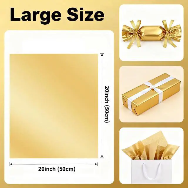 Alt view image 2 of 7 - Gold Tissue Paper for Gift Bags 25 Sheets-20 x 20 Inch, Recyclable Gift Wrap Tissues for Christmas, Weddings, Birthdays, Party & Festival Decorations DIY Craft Supplies