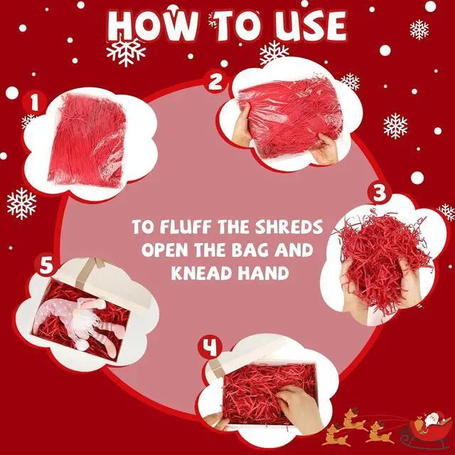 Alt view image 4 of 7 - MARFOREVER 200g/7oz Red Crinkle Shredded Paper Filler for Gift Baskets
