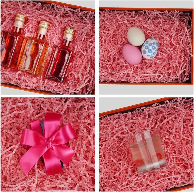 Alt view image 5 of 7 - JIWINNER 4oz Pink Crinkle Paper Filler for Gift Wrapping, Ideal for Gift Boxes, Baskets, and Crafts