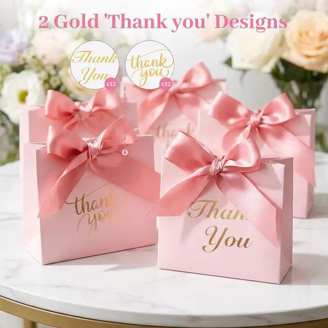 Alt view image 4 of 7 - VGOODALL 24 PCS Thank You Gift Bags, 4.5x3.9x1.8 Inch Mini Party Favor Bags