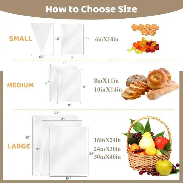 Alt view image 6 of 7 - WIKDAY Clear Gift Bags 5 PCS 24x30 Inches Cellophane Wrap for Gift Baskets