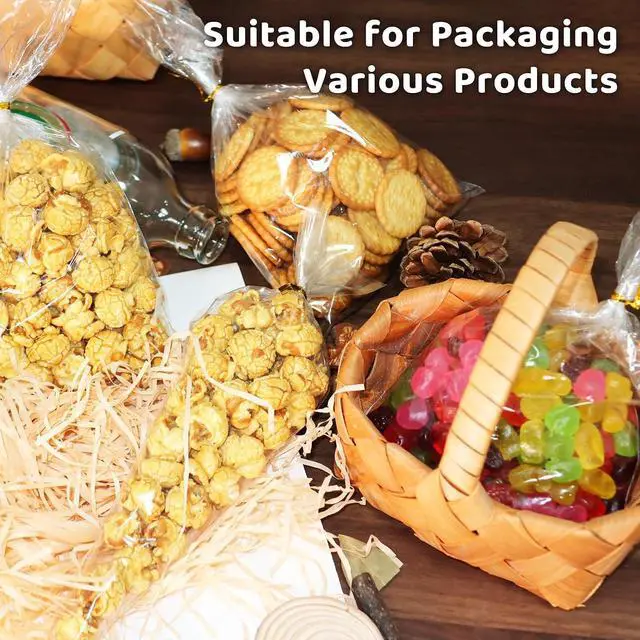 Alt view image 7 of 7 - WIKDAY Clear Gift Bags 5 PCS 24x30 Inches Cellophane Wrap for Gift Baskets
