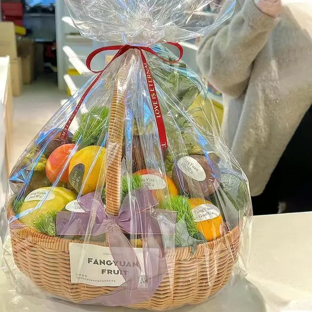 Alt view image 2 of 7 - WIKDAY Clear Gift Bags 5 PCS 24x30 Inches Cellophane Wrap for Gift Baskets