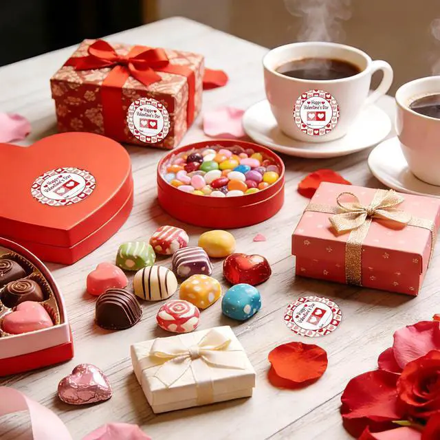 Alt view image 6 of 7 - FaCraft 72PCS Happy Valentine's Day Stickers-Heart Stickers Valentines Day Gift Tags Valentine to from Labels Stickers Valentine's Sticker Envelopes Seal Boxes Cards Valentines Party Favor Decorations