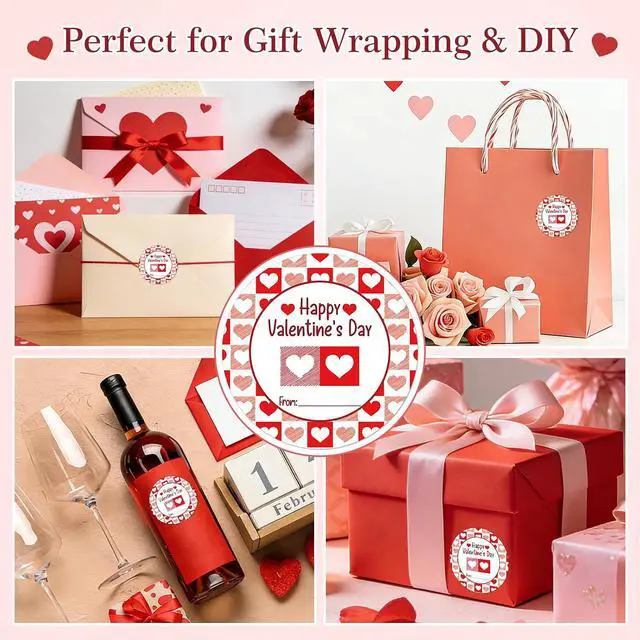 Alt view image 5 of 7 - FaCraft 72PCS Happy Valentine's Day Stickers-Heart Stickers Valentines Day Gift Tags Valentine to from Labels Stickers Valentine's Sticker Envelopes Seal Boxes Cards Valentines Party Favor Decorations