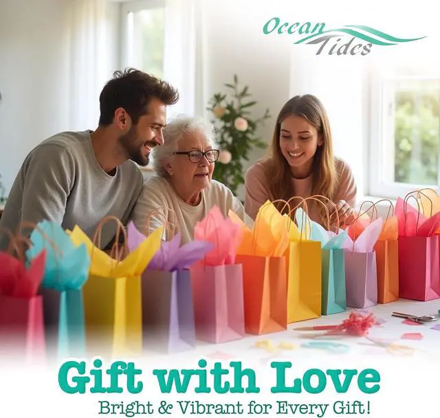 Alt view image 4 of 7 - Tissue Paper for Gift Bags Bulk - 100 Assorted Color Wrapping Sheets 14x20