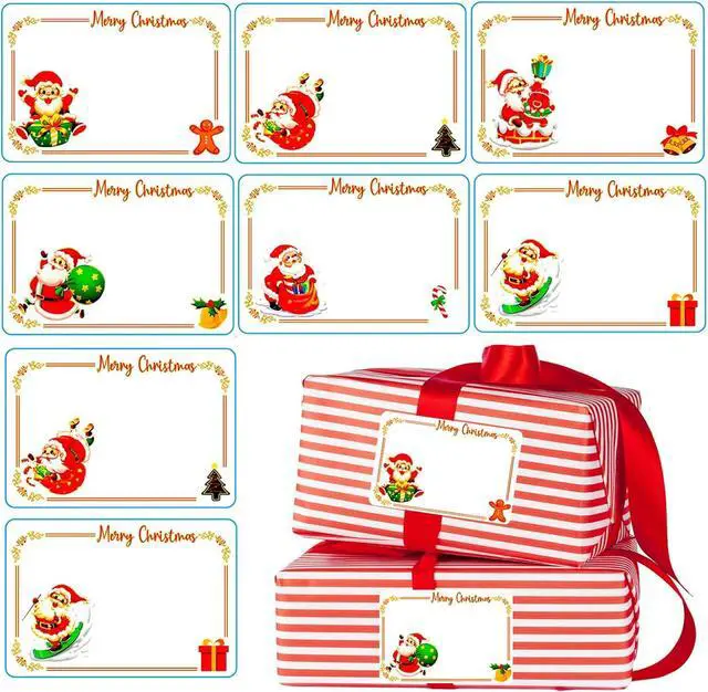 Main image of Christmas Labels Stickers 120Pc Christmas Name Gift Label Xmas Tags Sticker