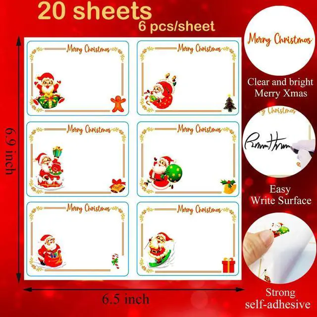 Alt view image 2 of 7 - Christmas Labels Stickers 120Pc Christmas Name Gift Label Xmas Tags Sticker