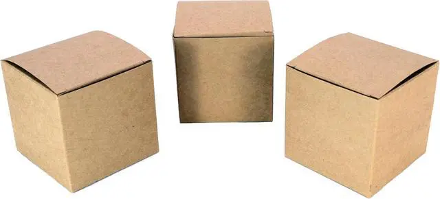 Alt view image 5 of 6 - Oletx 25 Pcs Brown Paper Gift Boxes, Small 3x3x3 inch Gift Box with Lids