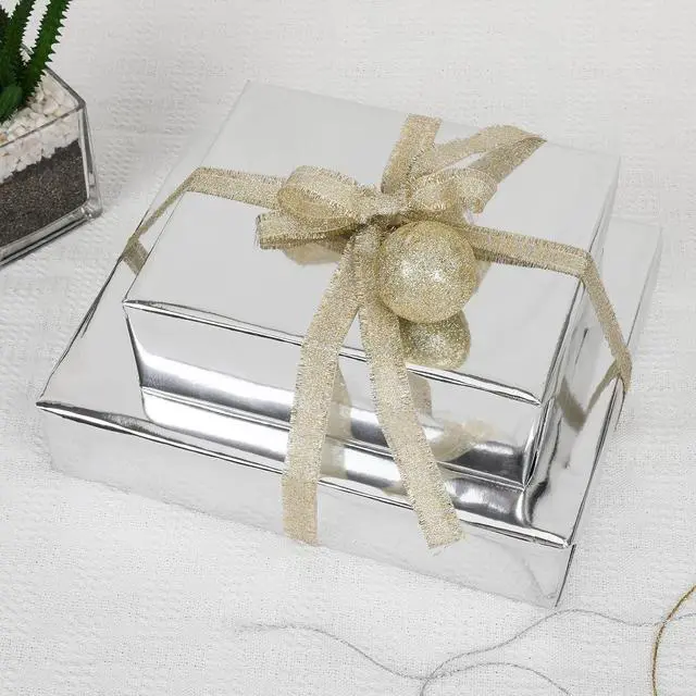 Alt view image 4 of 7 - NESCCI Silver Metallic Wrapping Paper, Solid Color Paper,Gift Wrapping Paper,Perfect for Wedding,Valentine's Day,Birthday, Christmas,Baby Shower,DIY Bouquet (17 Inches X 32.8 Feet)