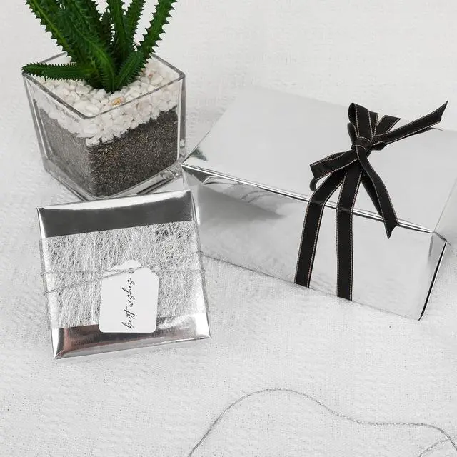 Alt view image 5 of 7 - NESCCI Silver Metallic Wrapping Paper, Solid Color Paper,Gift Wrapping Paper,Perfect for Wedding,Valentine's Day,Birthday, Christmas,Baby Shower,DIY Bouquet (17 Inches X 32.8 Feet)
