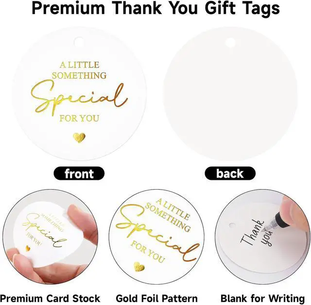 Alt view image 3 of 7 - joycraft 50 Thank You Gift Tags, Gold Foil Something Special for You Tags