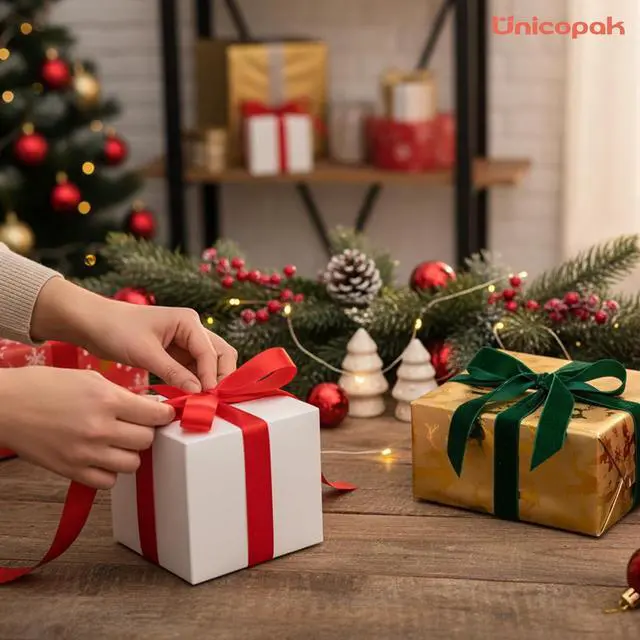 Alt view image 6 of 7 - UnicoPak 10 Pack 5x5x5 Gift Boxes, Sturdy Small White Gift Boxes for Presents, Ornaments, Candles, Mugs, Easy Pop-up Assembly, Ideal for Birthday Christmas Party Business