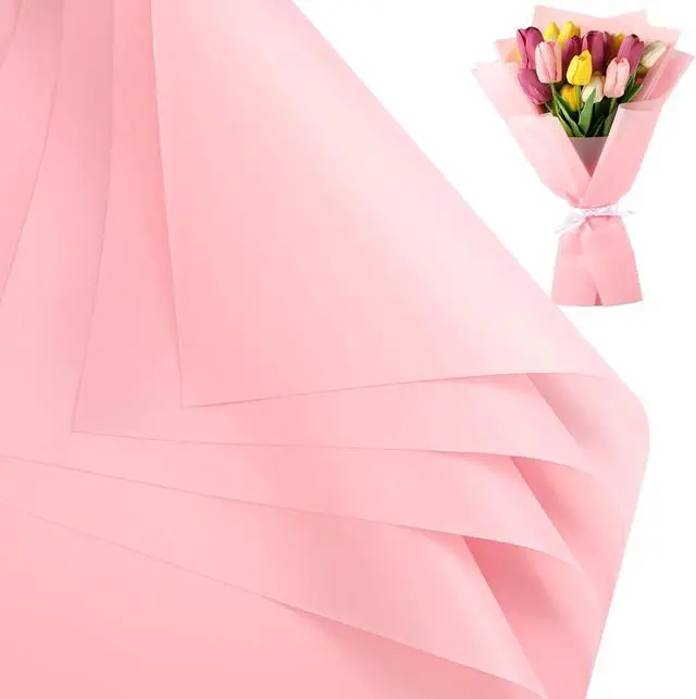 Main image of woric 25 Sheets Pink Flower Wrapping Paper, Waterproof