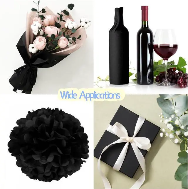 Alt view image 4 of 7 - Hlonon Black Tissue Paper - 30 Sheets, 14 x 20 Inch, Gift Wrapping, DIY Crafts, Wedding, Birthday, Christmas