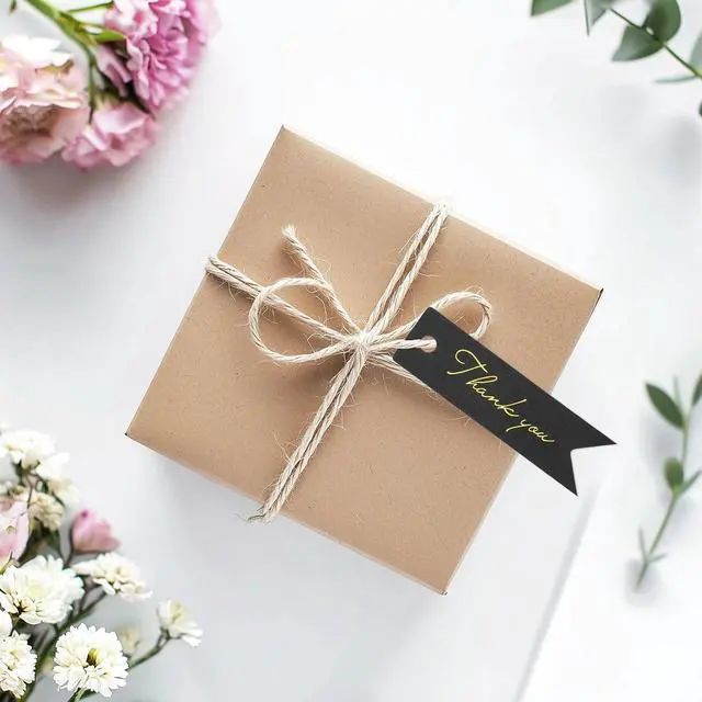 Alt view image 4 of 7 - G2PLUS High-end Metallic Gold Thank You Tags, 100PCS 2.8'' x 0.8'' Gift Tags with String for Arts and Crafts,Gift Wrapping (Black)