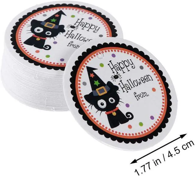 Alt view image 2 of 6 - BinaryABC Halloween Party Favor Gift Tags Baking Biscuit Candy Treats Bags Boxes Paper Tags Labels(48-50pcs)
