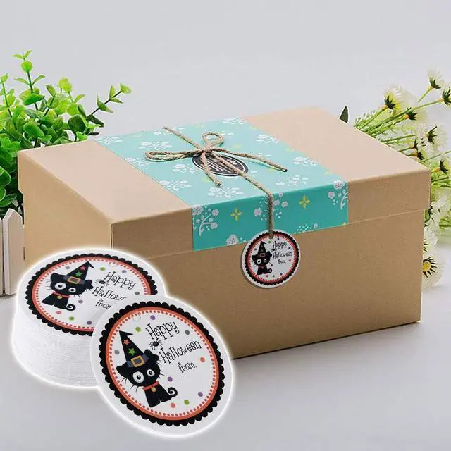 Alt view image 4 of 6 - BinaryABC Halloween Party Favor Gift Tags Baking Biscuit Candy Treats Bags Boxes Paper Tags Labels(48-50pcs)