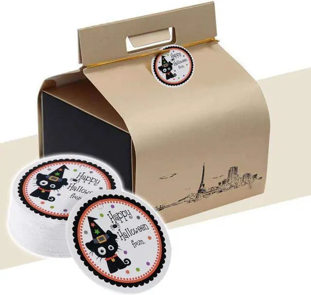 Alt view image 6 of 6 - BinaryABC Halloween Party Favor Gift Tags Baking Biscuit Candy Treats Bags Boxes Paper Tags Labels(48-50pcs)