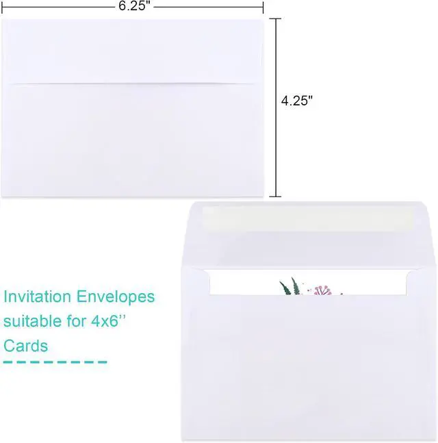 Alt view image 2 of 7 - Joyberg 70 Packs A4 Envelopes, White, 4x6 Photo, Self Seal for Invitations, Weddings, Baby Shower, Photos, Postcards, Greeting Cards, Mailing