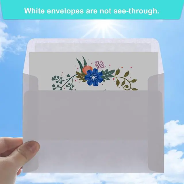 Alt view image 4 of 7 - Joyberg 70 Packs A4 Envelopes, White, 4x6 Photo, Self Seal for Invitations, Weddings, Baby Shower, Photos, Postcards, Greeting Cards, Mailing