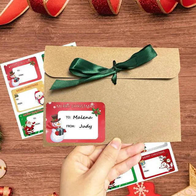 Alt view image 5 of 7 - 120Pack Christmas Labels Stickers 65 x 45mm Christmas Name Gift Labels