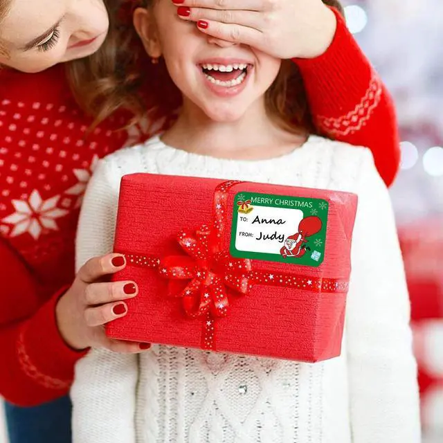 Alt view image 6 of 7 - 120Pack Christmas Labels Stickers 65 x 45mm Christmas Name Gift Labels