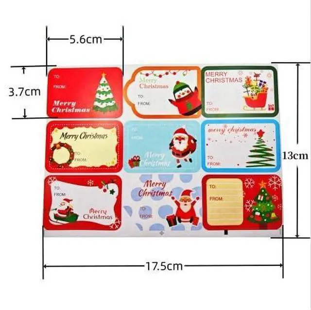 Alt view image 2 of 5 - RIKWOG Christmas Gift Tags Sticker, 180Pcs Self Adhesive Christmas Labels Stickers Xmas Name Tag Holiday Stickers for Present Decorations Wrapping Paper DIY Xmas Gift