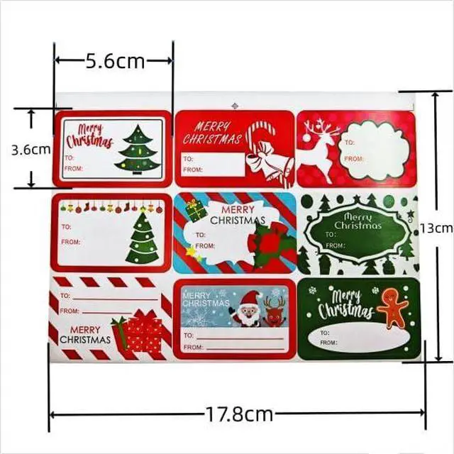 Alt view image 4 of 5 - RIKWOG Christmas Gift Tags Sticker, 180Pcs Self Adhesive Christmas Labels Stickers Xmas Name Tag Holiday Stickers for Present Decorations Wrapping Paper DIY Xmas Gift