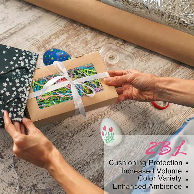 Alt view image 3 of 7 - Gainspra 2 LB Crinkle Paper Filler for Gift: Shredded Wrapping for Gift Boxes or Wedding or Birthdays, Crinkle Cut Paper & Basket Stuffing Filler (Easter)