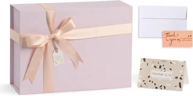 Alt view image 4 of 6 - 11x8x4 in Gift Boxes for Present, Large Pink Gift Box with Magnetic Closure Lids,Ribbon and gift Card, Magnetic Gift Boxes for Wedding, Groomsmen Bridesmaid Proposal, Birthdays, Mother's Day