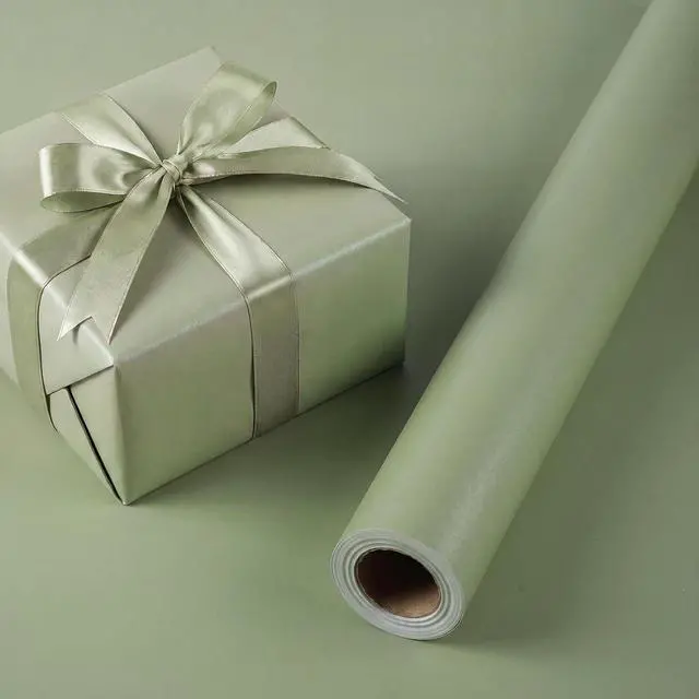 Main image of woric Sage Green Wrapping Paper Roll -Mini Roll- 17 In X 33 Ft