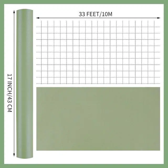 Alt view image 2 of 7 - woric Sage Green Wrapping Paper Roll -Mini Roll- 17 In X 33 Ft