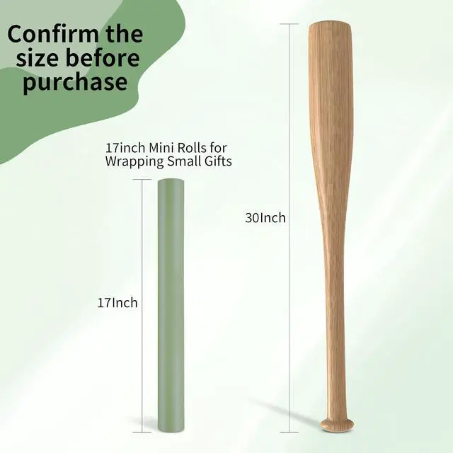 Alt view image 3 of 7 - woric Sage Green Wrapping Paper Roll -Mini Roll- 17 In X 33 Ft