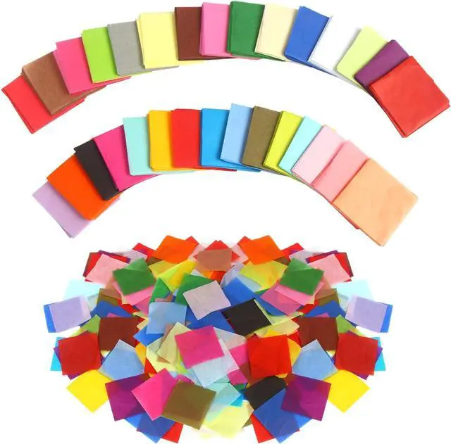 Main image of CCINEE 6000 Pcs 1 Inch Tissue Paper Squares, 30 Assorted Colors Art Rainbow Tissue Paper Multicolor Tissue Mosaic Squares for Arts Craft DIY Project Scrapbooking Party Supply