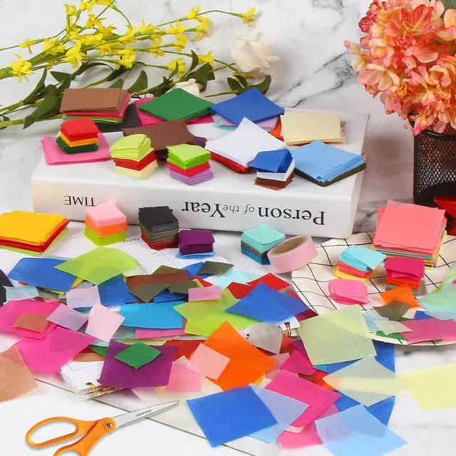 Alt view image 5 of 6 - CCINEE 6000 Pcs 1 Inch Tissue Paper Squares, 30 Assorted Colors Art Rainbow Tissue Paper Multicolor Tissue Mosaic Squares for Arts Craft DIY Project Scrapbooking Party Supply