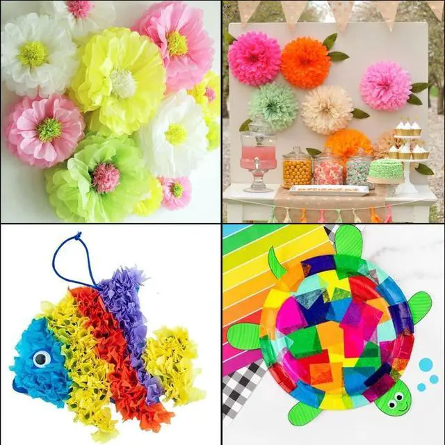Alt view image 6 of 6 - CCINEE 6000 Pcs 1 Inch Tissue Paper Squares, 30 Assorted Colors Art Rainbow Tissue Paper Multicolor Tissue Mosaic Squares for Arts Craft DIY Project Scrapbooking Party Supply