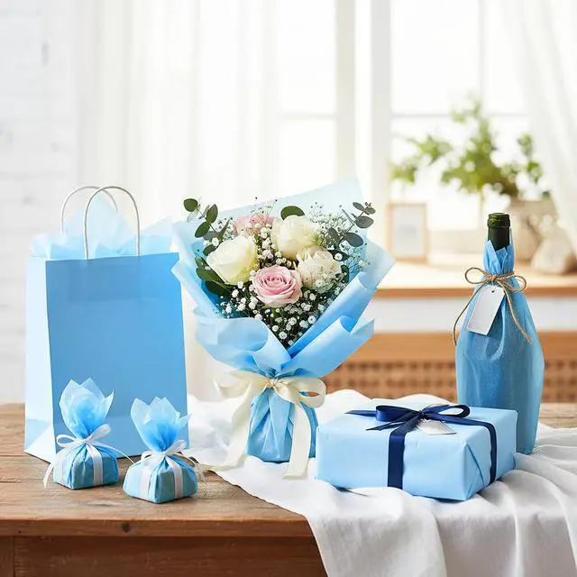 Alt view image 5 of 6 - woric 160 Sheets Light Blue Tissue Paper for Gift Bags 20 X 14 Inches