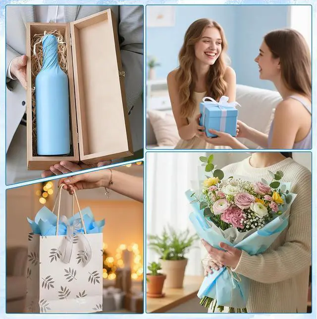 Alt view image 6 of 6 - woric 160 Sheets Light Blue Tissue Paper for Gift Bags 20 X 14 Inches