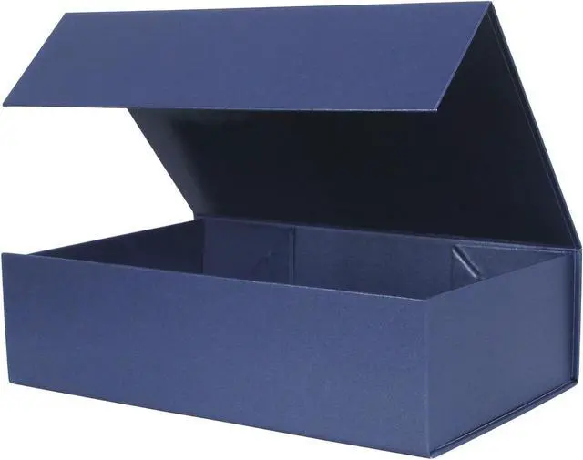 Main image of Aimyoo Navy Blue Collapsible Gift Box with Magnetic Closure Lids 10.5x7x3 in, Medium Bridesmaid Groomsman Proposal Boxes, Rectangle Present Box for Graduation Birthday Storage (1 Pack)