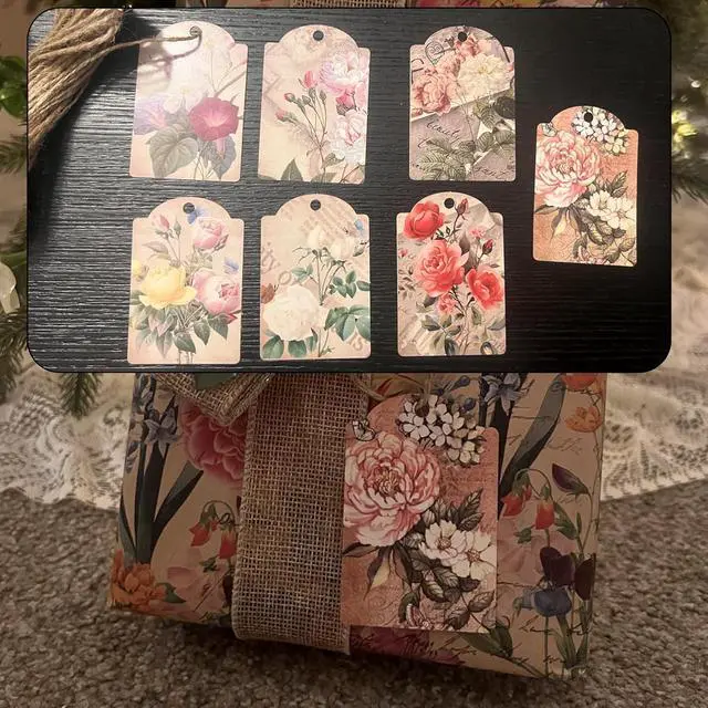 Alt view image 4 of 6 - 80pcs Vintage Flower Hanging Tags Card Blank Gift Tags