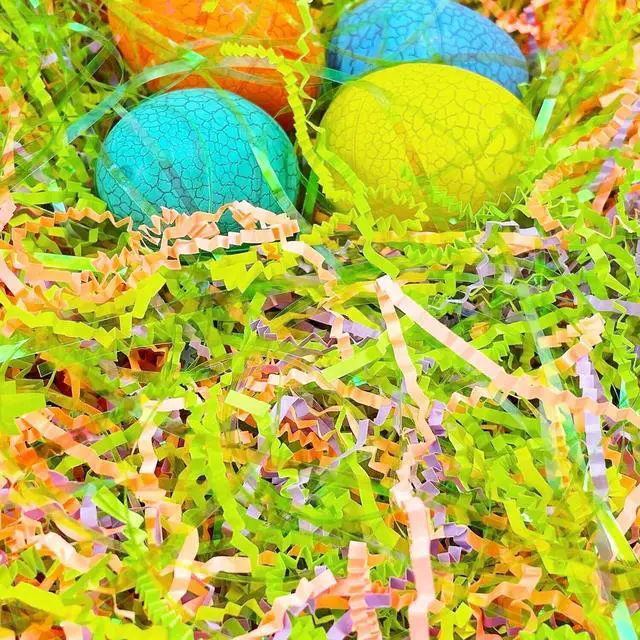 Main image of Domkier 200g Easter Grass Easter Basket Grass Crinkle Cut Paper Easter Grass Basket Filler Recyclable Shred Filler Mix Raffia Grass for Gift Box Basket Filler Party Birthday Gift Wrapping (7oz)