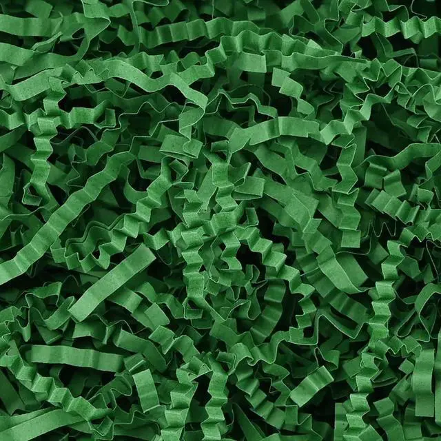 Main image of Raissily 10.5oz/300g Crinkle Cut Paper Shred Filler, Packing Grass Cushion for Christmas Wedding Birthday Anniversaries Easter Engagement Gift Confetti Box Bag Basket Filling Decoration - Green