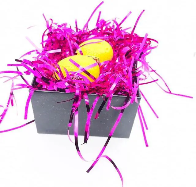 Alt view image 4 of 7 - Amsthow Gift Wrap Shredded Filler Basket Grass 1/2 LB Shiny Pink Cut Shred Raffia Box Stuffing for Easter Birthday Wedding Wrapping Shower