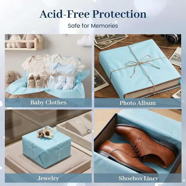 Alt view image 7 of 7 - Koogel Light Blue Tissue Paper 120 Sheets, 20 X 14 inch for Gift Bags