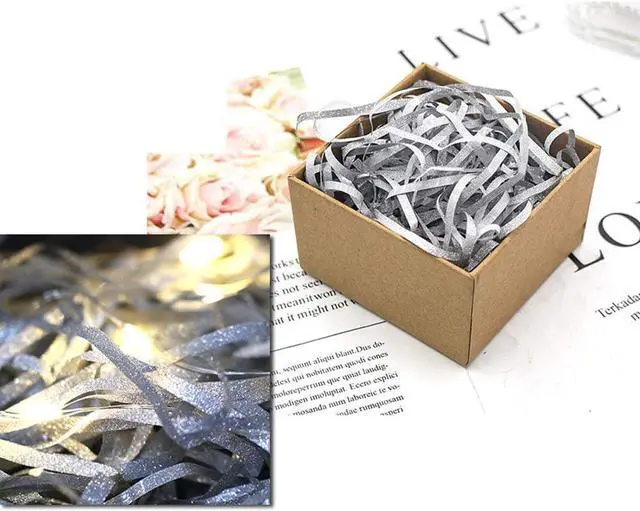 Alt view image 4 of 7 - LJY Silver Crinkle Paper Shreds, 100 g Gift Filler for Basket Filler
