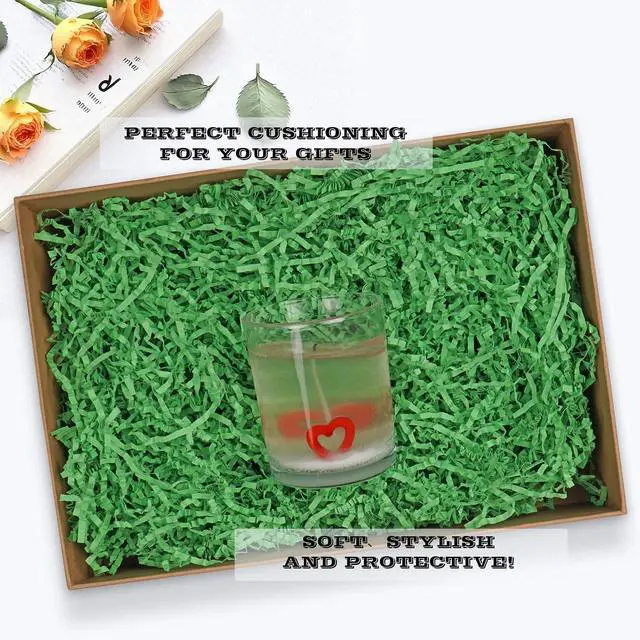 Alt view image 4 of 7 - JIWINNER 4 oz Crinkle Paper Filler for Gift Wrapping, Green Shredded Paper For Gift Baskets, Crinkle Paper for Christmas Easter Wedding Birthday Craft Gift Boxes Bags Basket Filler Decoration