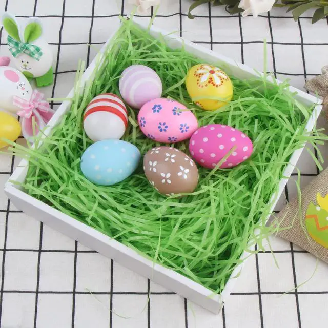 Alt view image 4 of 6 - Easter Green Grass Large Pack Green Raffia Grass,Shredded Paper Decorations