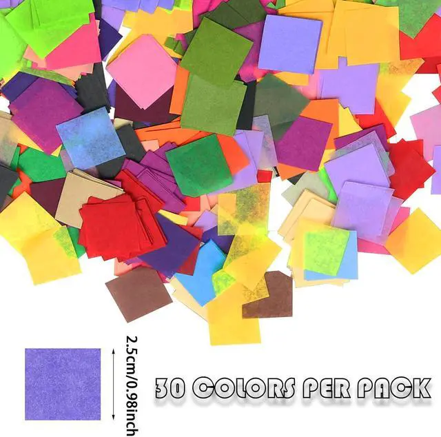 Alt view image 2 of 7 - Jyongmer 9000 Sheets 1 Inch Colored Tissue Paper Squares 30 Assorted Colors